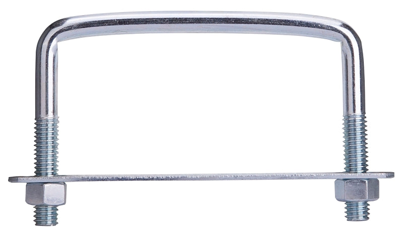 ProSource LR354 U-Bolt, 3/8 in Thread, 1-1/2 in L Thread, Steel, Zinc