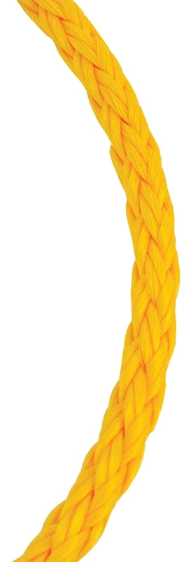 BARON 54808 Rope, 1/4 in Dia, 50 ft L, 100 lb Working Load, Polypropylene, Yellow