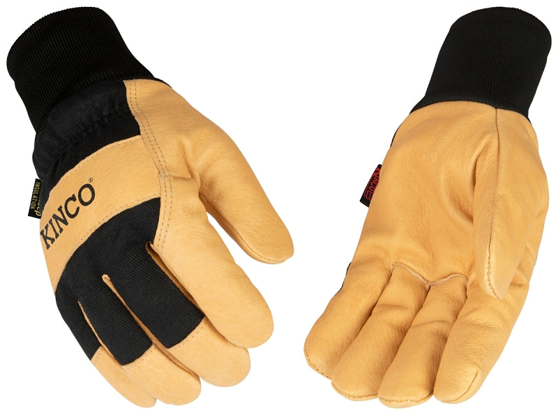 Heatkeep 1928 KW-XL Gloves, Men's, XL, Angled Wing Thumb, Elastic Knit Wrist Cuff, Blue/Golden/Yellow