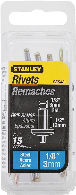Stanley PSS48-1B Pop Rivet, High-Strength, Reusable, Galvanized Steel