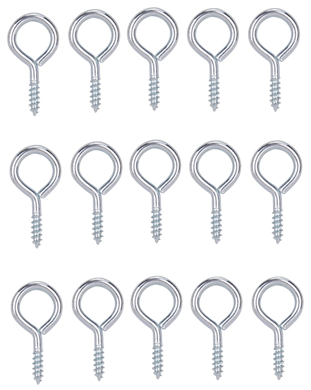 ProSource LR-223-PS Screw Eye, 2 mm Dia Wire, 2.5 mm Thread, 10/32 in L Thread, 15/16 in OAL, 14 lb Working Load, Steel