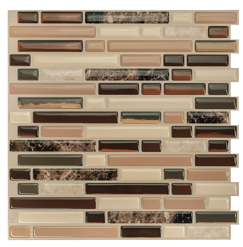 Smart Tiles Mosaik Series SM1034-4 Wall Tile, 10 in L Tile, 10.06 in W Tile, Bellagio Keystone Pattern, Vinyl