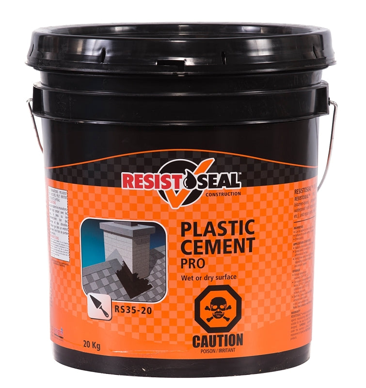 Resistoseal 53015 Pro Plastic Cement, Black, Liquid, 44 lb