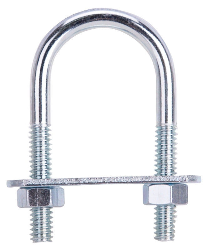 ProSource LR342 U-Bolt, 1/4 in Thread, 1-1/4 in L Thread, Steel, Zinc