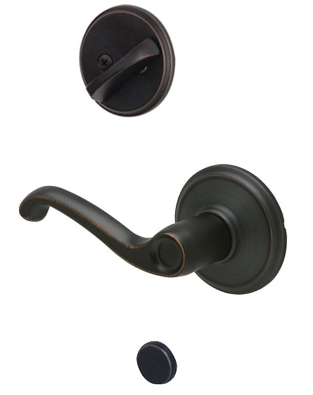 Schlage F59FLA716RH Handleset Trim, Grade 1 Grade, Mechanical Lock, Metal, Aged Bronze, Lever Handle, Residential