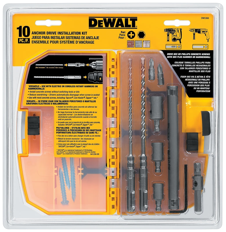 DW5366 ANCHOR DRIVE KIT 10PC