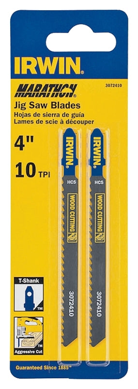 Irwin 3072410D Jig Saw Blade, 4 in L, 10 TPI