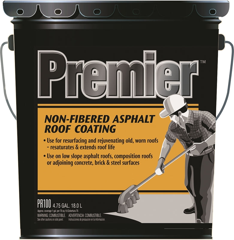 Henry PR100070 Roof Coating, Black, 18 L Pail, Liquid