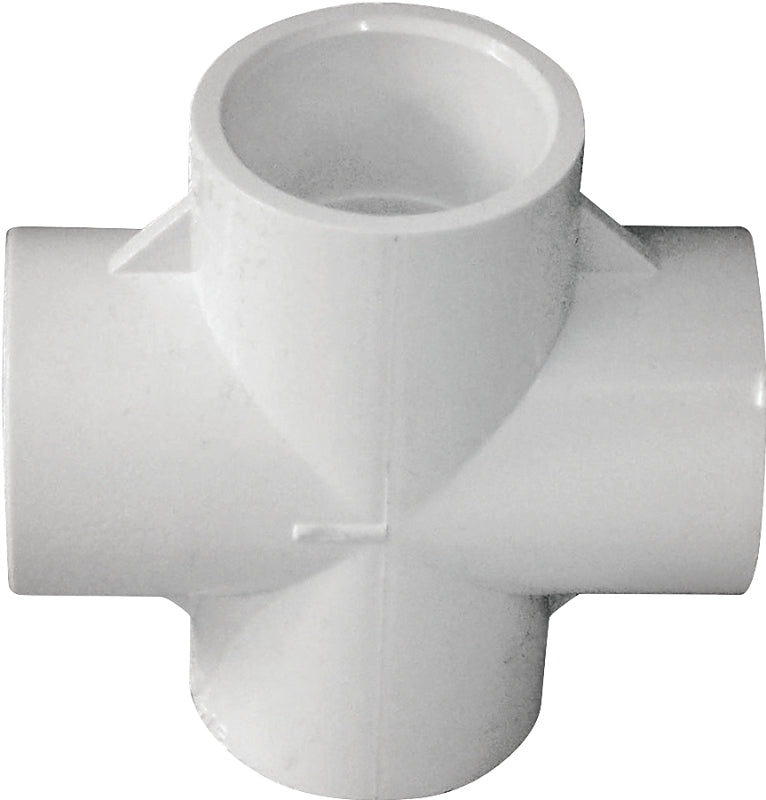 Xirtec 140 435470 Pipe Cross, 3/4 in, Socket, PVC, White, SCH 40 Schedule, 150 psi Pressure