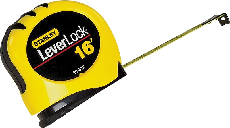 Stanley STHT30812 Measuring Tape, 16 ft L Blade, 3/4 in W Blade, Steel Blade, ABS Case, Black/Yellow Case