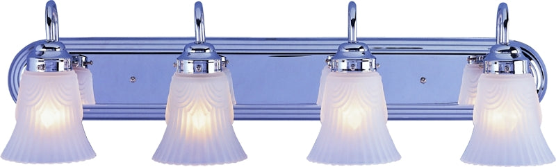 Boston Harbor RF-V-027-CH-3L Vanity Light Fixture, 60 W, 4-Lamp, A19 or CFL Lamp, Steel Fixture, Chrome Fixture