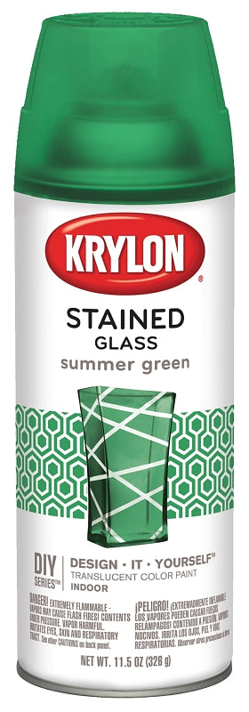 Krylon K09028000 Stained Glass Spray, Gloss, Summer Green, 11.5 oz, Can