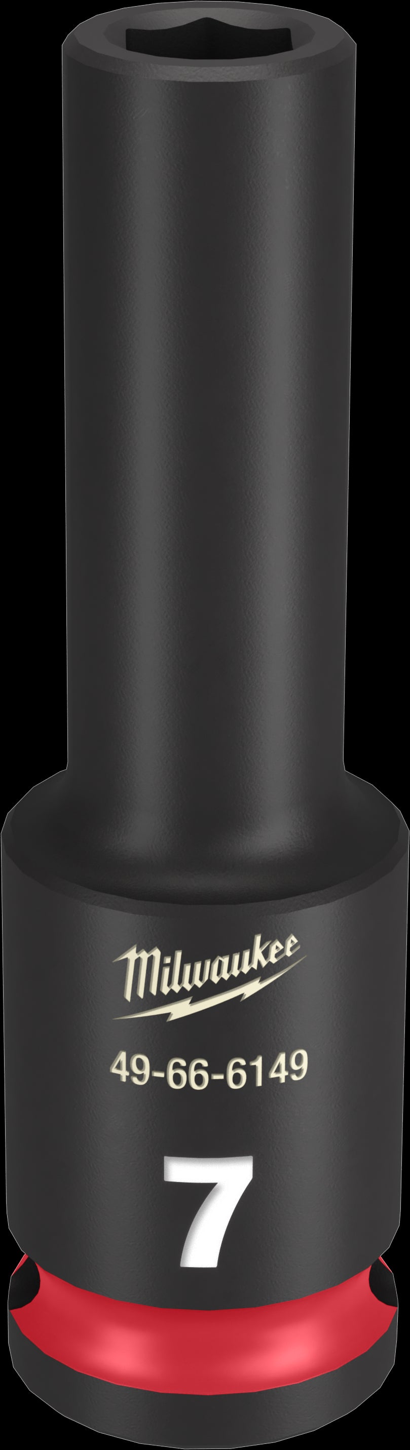 Milwaukee SHOCKWAVE Impact Duty Series 49-66-6149 Deep Impact Socket, 7 mm Socket, 3/8 in Drive, Square Drive, 6-Point