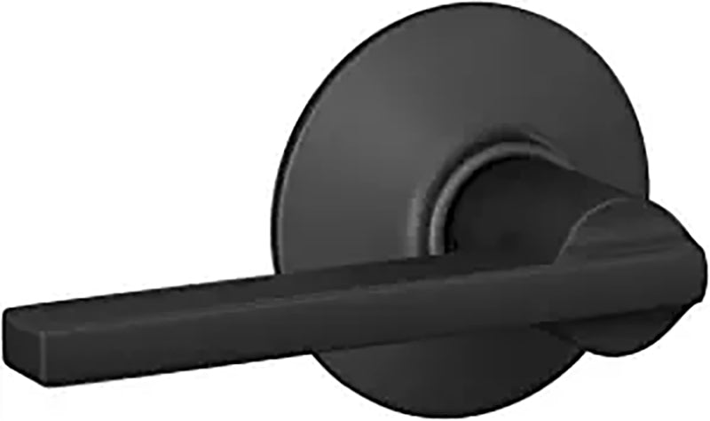 Schlage F Series F10 V LAT 622 COL Passage Lever, Mechanical Lock, Matte Black, Lever Handle, Metal, Residential