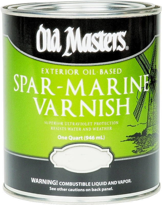 Old Masters 92404 Spar Marine Varnish, Gloss, Liquid, 1 qt, Pail