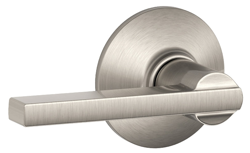 Schlage Latitude Series F10VLAT619 Door Lever, Mechanical Lock, Satin Nickel, Lever Handle, Metal, Residential