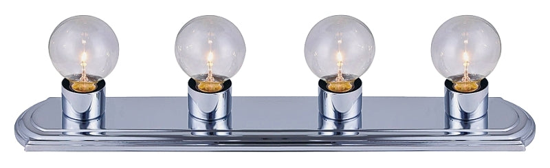Canarm IVLBS14CH Vanity Light, 60 W, 4-Lamp, G Lamp, Steel Fixture, Chrome Fixture