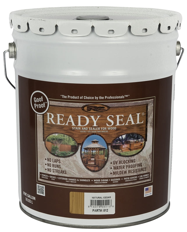 Ready Seal 512 Stain and Sealer, Natural Cedar, 5 gal