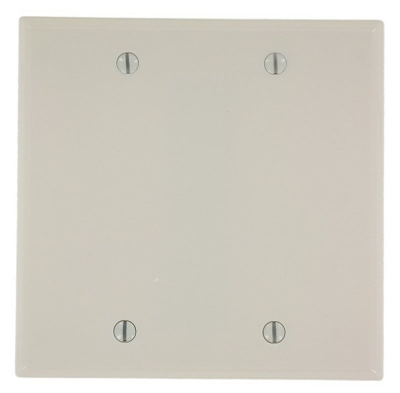 Leviton 000-78025-000 Wallplate, 4-1/2 in L, 4.56 in W, 0.22 in Thick, 2 -Gang, Thermoset, Light Almond, Smooth