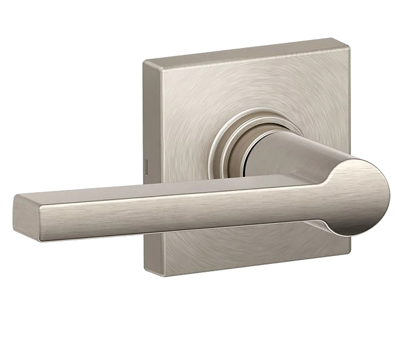 Schlage J Series J10 SOL 619 COL Passage Lever, Mechanical Lock, Satin Nickel, Lever Handle, Metal, Residential