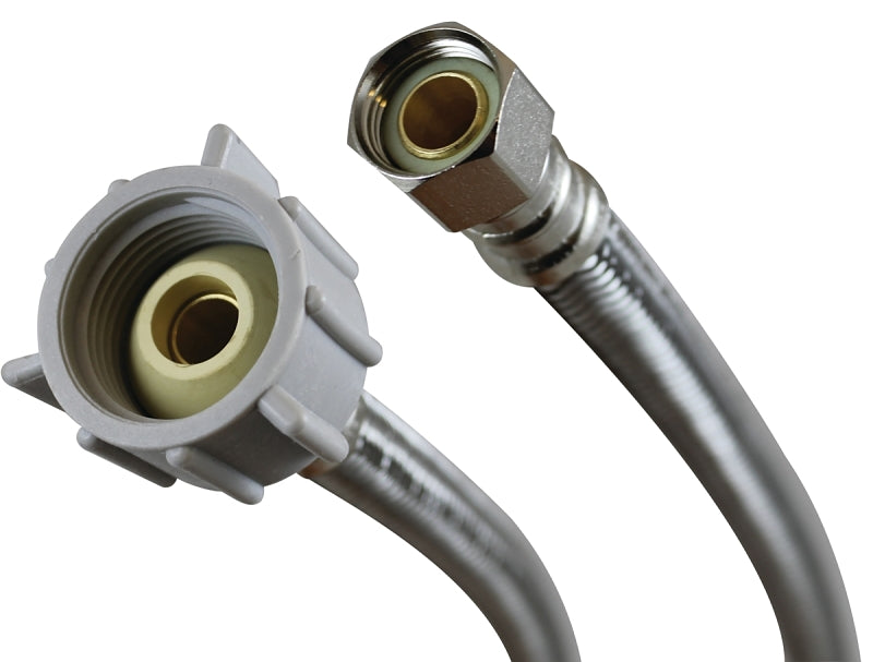 Fluidmaster Click Seal Series B1T09C Toilet Supply Line, Flexible, 3/8 in Inlet, Compression Inlet, 7/8 in Outlet