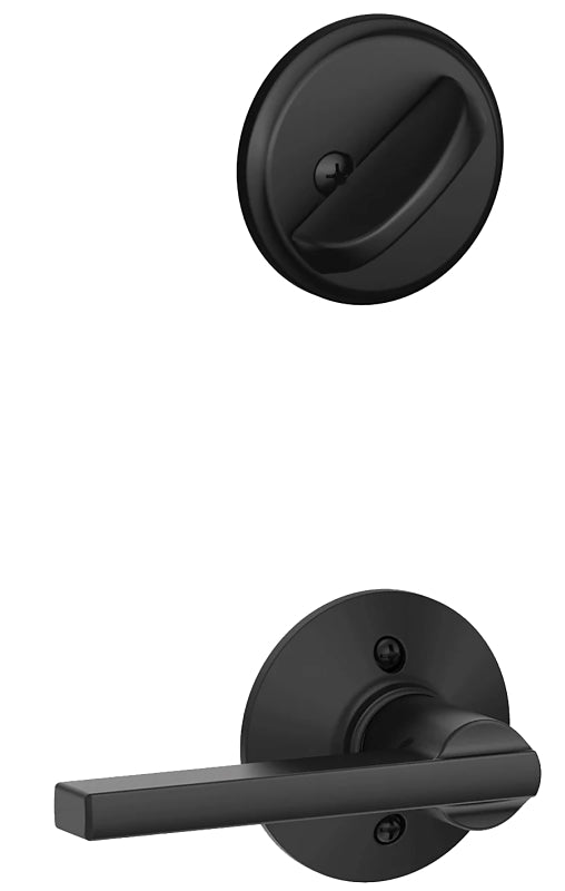 Schlage F Series F59 LAT 622 Handleset Interior Pack, Grade 1 Grade, Mechanical Lock, Different Key, Metal, Matte Black
