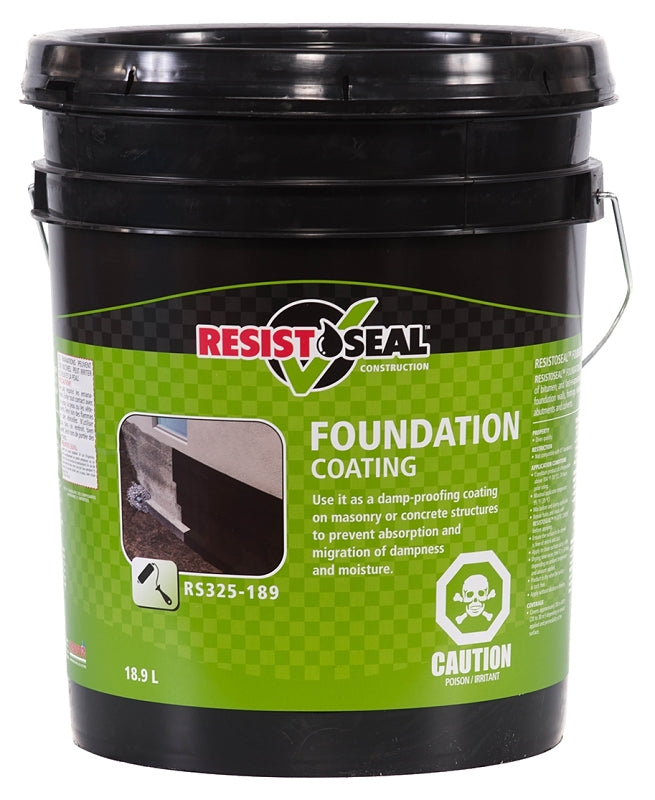 Resistoseal 53061 Foundation Coating, Black, Liquid, 5 gal