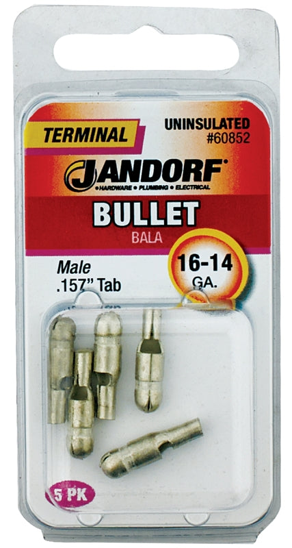 Jandorf 60852 Bullet Terminal, 600 V, 16 to 14 AWG Wire, Copper Contact
