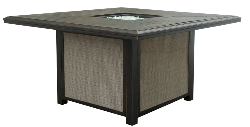 Seasonal Trends MS42003-T Fire Box Table, 47 in OAW, 47 in OAD, 25.7 in OAH, Square, LP, Aluminum/Steel/Textilene