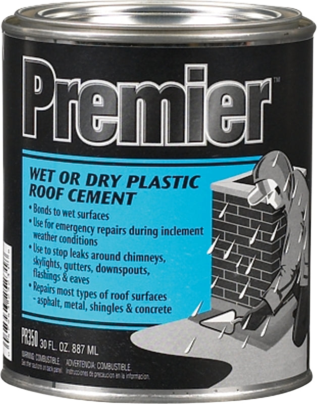Henry PR350030 Plastic Roof Cement, Black, Paste, 30 oz Can