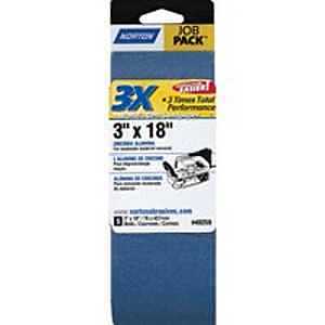 Norton 49259 Sanding Belt, 3 in W, 18 in L, 50 Grit, Coarse, Zirconia Aluminum Abrasive