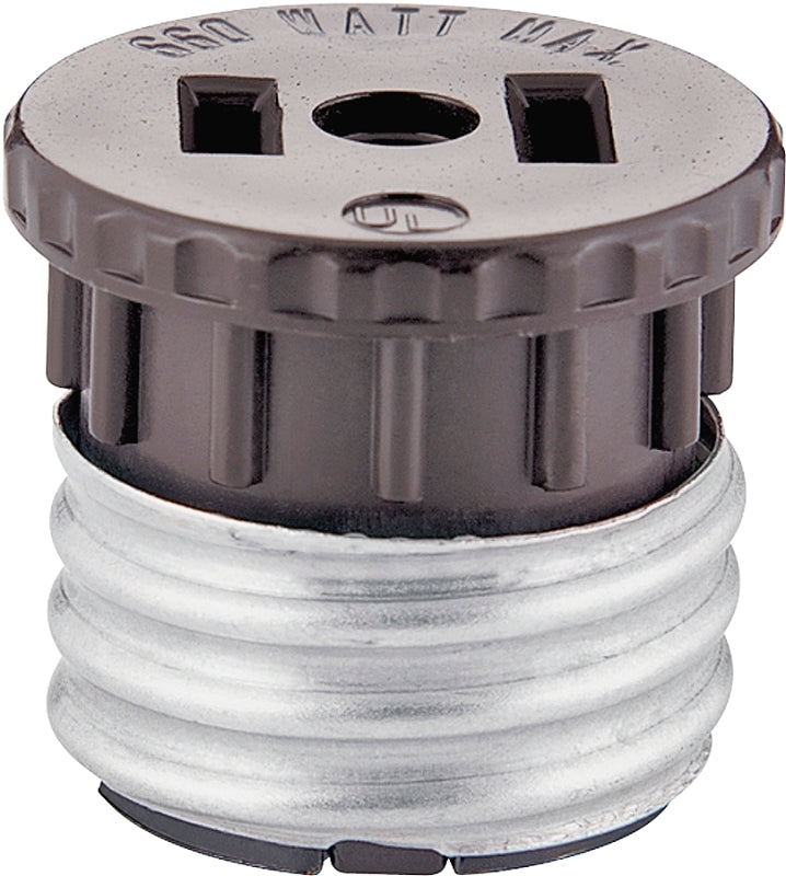 Eaton Wiring Devices BP758B Lamp Holder Adapter, 660 W, 1-Outlet, Brown