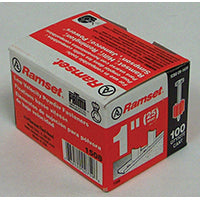 Ramset 1508 Drive Pin, 0.145 in Dia Shank, 1 in L, Steel, Zinc, 100/PK