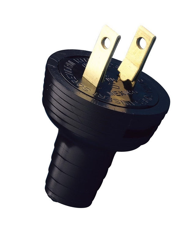 Leviton 000-48642-000 Electrical Plug, 2 -Pole, 15 A, 125 V, NEMA: NEMA 1-15P, Black