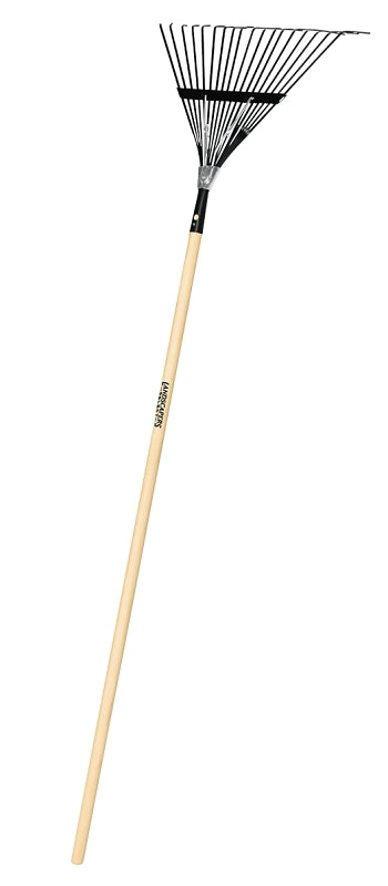 Landscapers Select 34588 Lawn/Leaf Rake, Steel Tine, 18-Tine, Hardwood Handle, 48 in L Handle