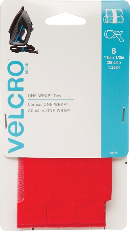 90475 TIE WRAP 11X1/2IN RED