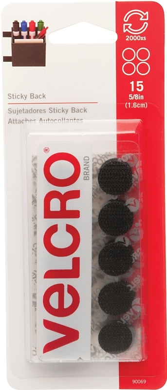 90069 5/8IN BLACK VELCRO COINS