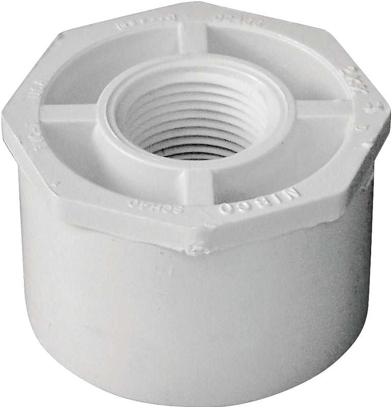 Xirtec 140 435734 Reducing Bushing, 2 x 3/4 in, Spigot x FPT, White, SCH 40 Schedule, 150 psi Pressure