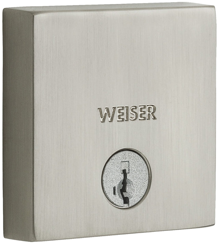 Weiser Downtown Series 9GD14710-017 Deadbolt, 1 Grade, Zinc, Satin Nickel, 2-3/8 to 2-3/4 in Backset, KW1 Keyway