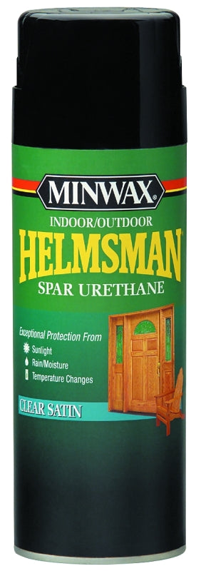 Minwax Helmsman 33255000 Spar Urethane Paint, Clear Satin, Clear, Liquid, 11.5 oz, Aerosol Can