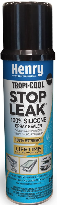 Henry 880 Tropi-Cool Series HE880B025 Silicone Spray Sealer, Black, Liquefied Gas, 14.1 oz Canister