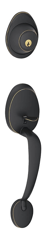 Schlage Barcelona J Series JH58 BAR 622 Combination Lockset, Mechanical Lock, Handleset Grip Only Handle, Matte Black