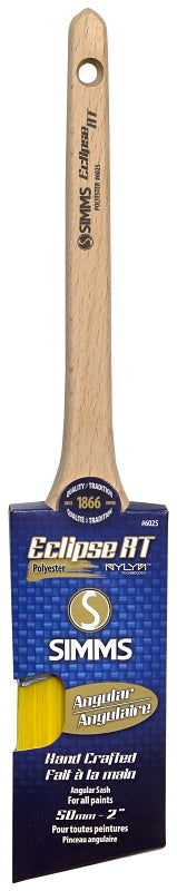 Eclipse 6025-50 Angular Sash Brush, 2 in W, Synthetic Hybrid Blend Bristle, Rat Tail Handle