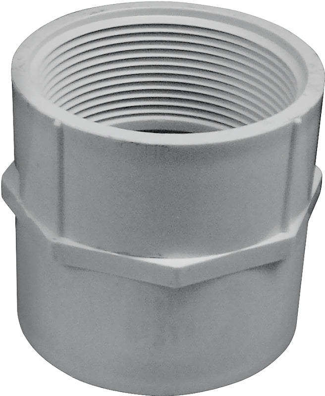 Xirtec 140 435564 Pipe Adapter, 2 in, Socket x FPT, PVC, White, SCH 40 Schedule, 150 psi Pressure