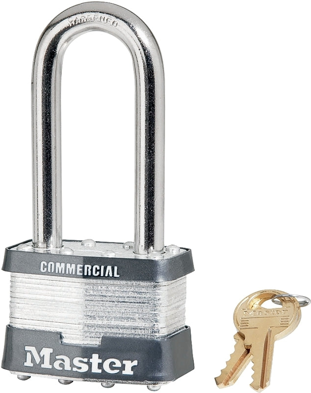 Master Lock 5KALJ Padlock, Keyed Alike Key, Open Shackle, 3/8 in Dia Shackle, 2-1/2 in H Shackle, Boron Alloy Shackle
