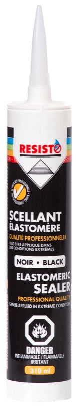 Resisto 65650 Elastomeric Sealant, Paste, Black, 10 oz, Cartridge