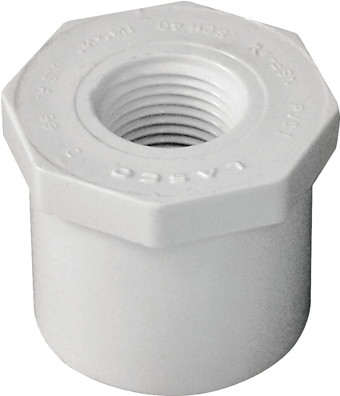 Xirtec 140 435726 Reducing Bushing, 1-1/4 x 1/2 in, Spigot x FPT, White, SCH 40 Schedule, 150 psi Pressure