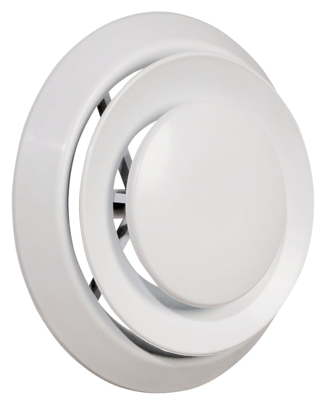 Imperial DR-06 Series Premium Air Diffuser with Collar, 6 in Duct Opening, Steel, White