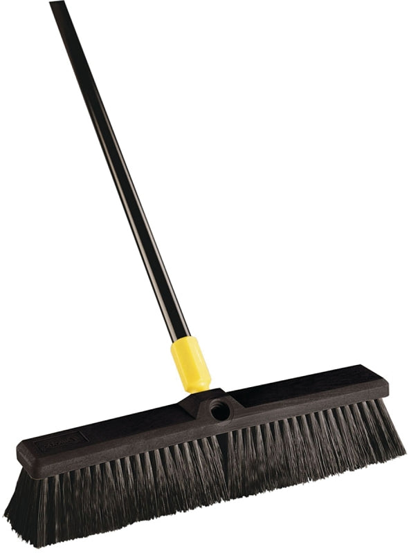 Quickie 00594 Push Broom, 24 in Sweep Face, Tampico Bristle, Steel Handle
