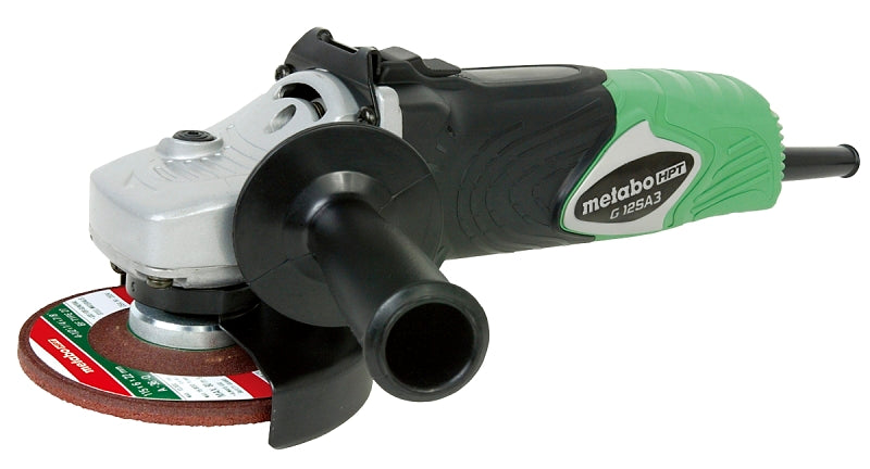 Metabo HPT G12SA4M Slide Switch Angle Grinder, 10.5 A, 5/8-11 Spindle, 4-1/2 in Dia Wheel, 11,500 rpm Speed